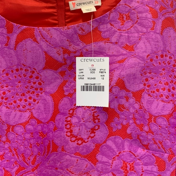 ❣️BNWT❣️GIRLS CREWCUTS/JCREW GIRLS PINK RED DROP WAIST FLORAL FANCY DRESS💕G12 - Picture 10 of 11